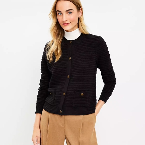 LOFT Sweaters - Loft Tweed Pocket Sweater Jacket